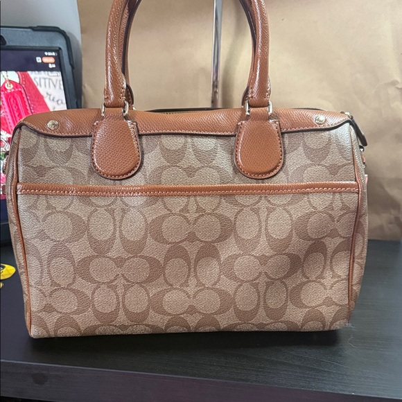 Coach Bennett Tan and Brown Signature Satchel - Picture 7 of 16